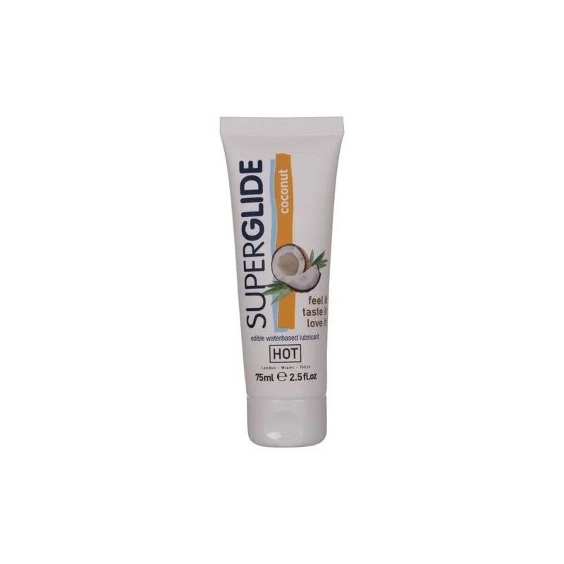 Hot - Superglide Lubrificante Comestível À Base De Água Com Coco 75 Ml