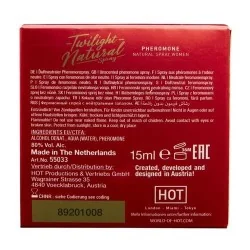 Hot - Feromônio Crepúsculo Natural Para Mulheres 15 Ml