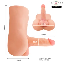 Intense Deep Touch - Torso Damien Com Ânus e Dildo Realista Com Função De Pressão E Vibração, Controle Remoto, 3,5 Kg