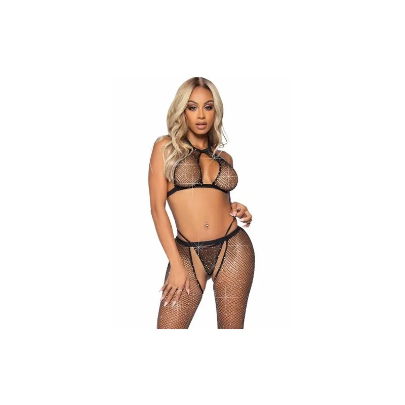 Leg Avenue - Fishnet Top, G-String e Calças