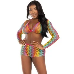 Leg Avenue - Conjunto De Três Peças Multicolor