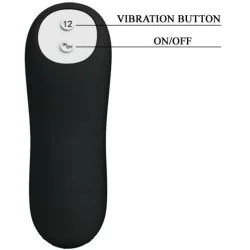 Pretty Love - Silicone Anal Plug Forma De Pênis e 12 Modos De Vibração Preto