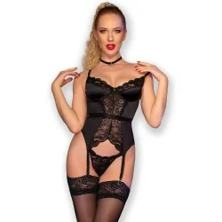 Chilirose - CR 4674 Corset 3 Peças Preto XL