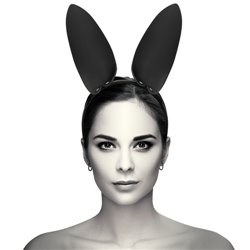 Coquette Chic Desire Headband With Bunny Ears Preto