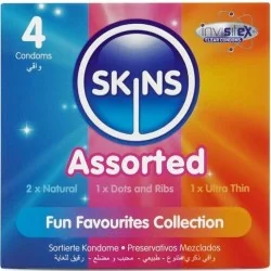 Skins - Pacote Com 4 Preservativos Variados
