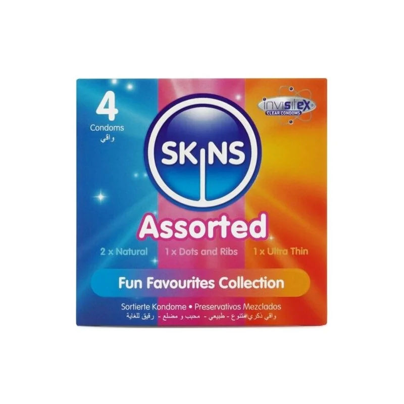 Skins - Pacote Com 4 Preservativos Variados