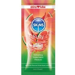 Skins - Lubrificante À Base DE Água Com Sabor A Melancia - Dose Única De 5 ML