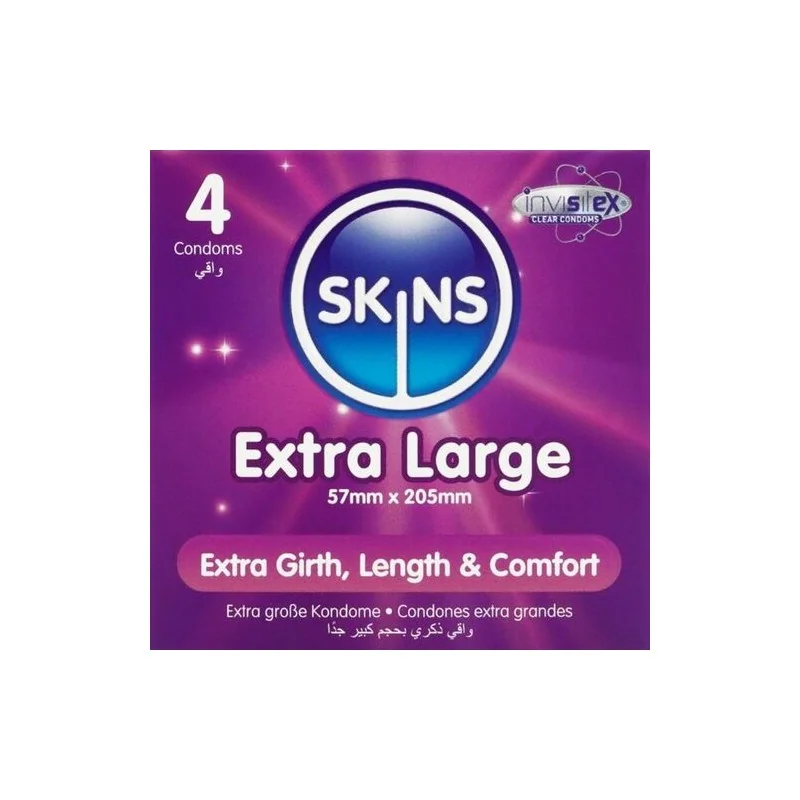 Skins - Preservativos Extra Grande Premium Pacote 4