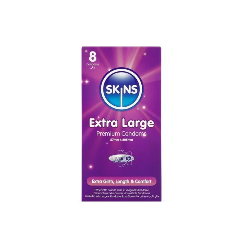 Skins - Preservativos Extra Grande Premium Pacote Com 8