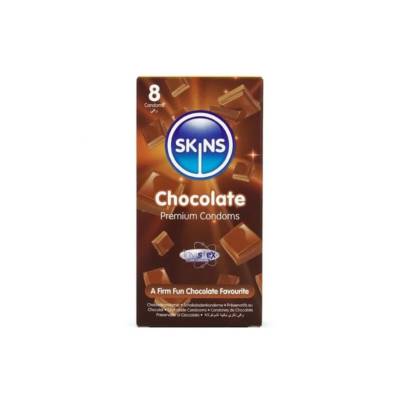 Skins - Preservativos Chocolate Premium Pacote 8