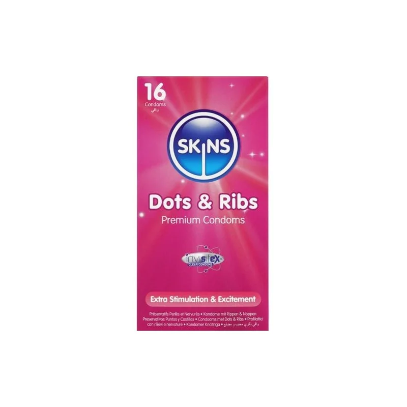 Skins - Dots & Ribs Premium Preservativos Pacote Com 16