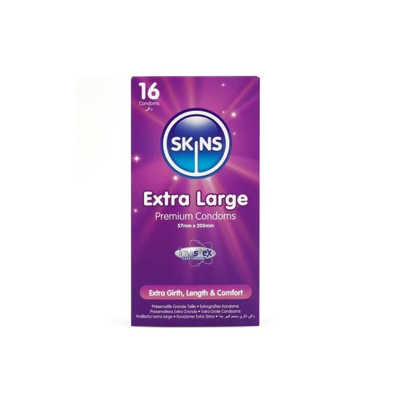 Skins - Preservativos Extra Grande Premium Pacote Com 16