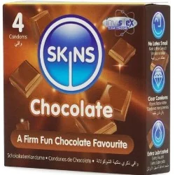 Skins - Pacote Com 4 Preservativos Chocolates Premium
