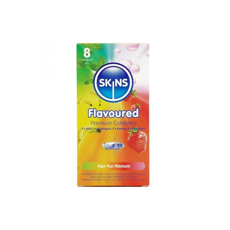 Skins - Preservativos Premium Multi Sabores Pacote 8