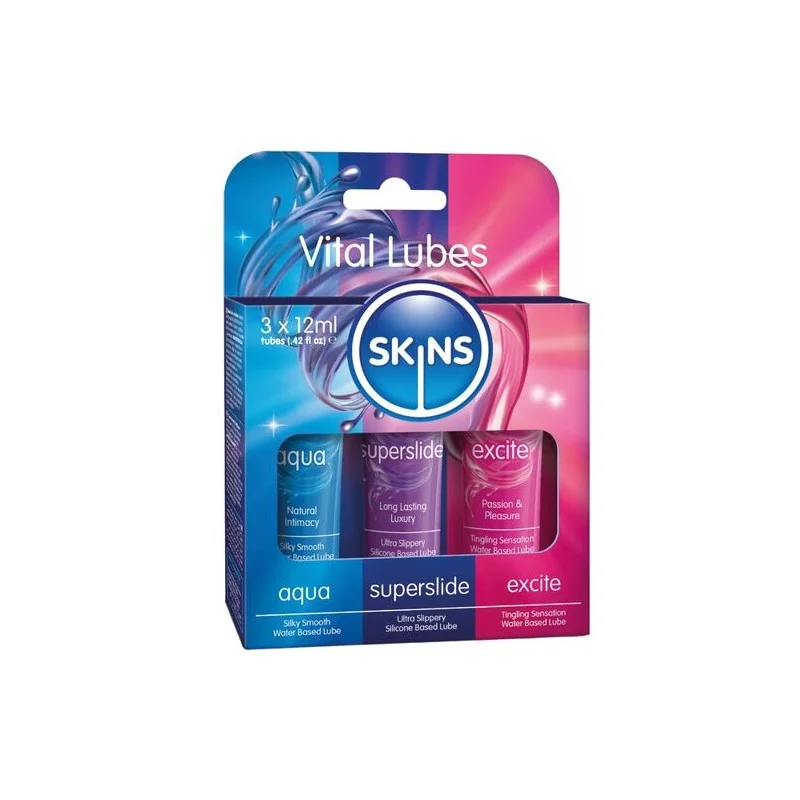 Skins - Kit De Lubrificantes Vital Aqua, Superslide E Excite 3 x 12 ML