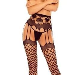Passion - S031 Meia-Calça De Rede Preta Tamanho Único
