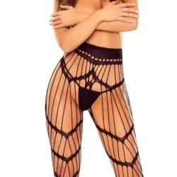 Passion - S033 Meia-Calça Preta De Cintura Baixa Tamanho Único