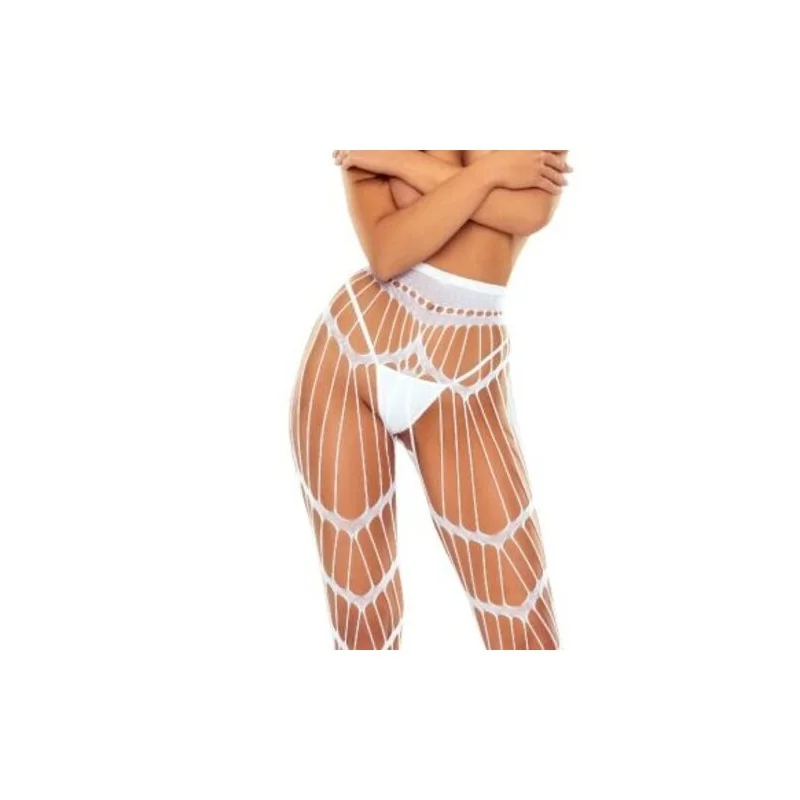 Passion - S033 Meia-Calça Branca De Cintura Baixa Tamanho Único