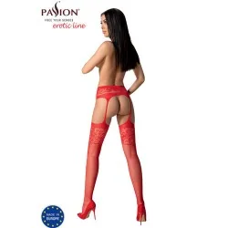 Passion - S029 Meias Vermelhas Com Liga Tamanho Único