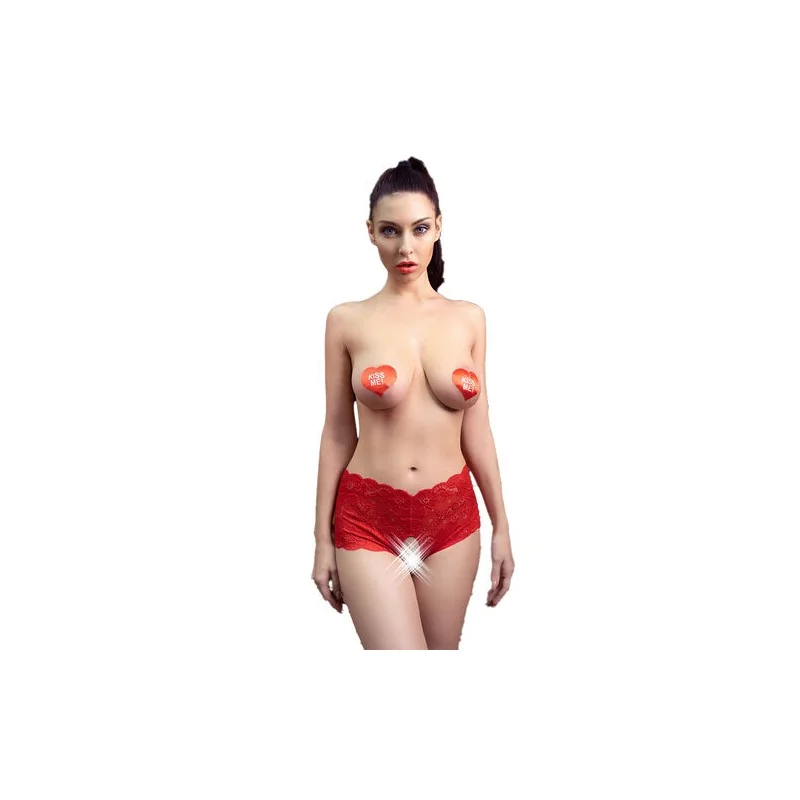 Chilirose - Cr 4641 Cala Crotchless Vermelha L/XL