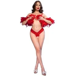 Chilirose - Cr 4885 Tanga Vermelha Com Virilha Aberta L