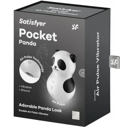 Satisfyer - Pocket Panda Estimulador E Vibrador Preto E Branco