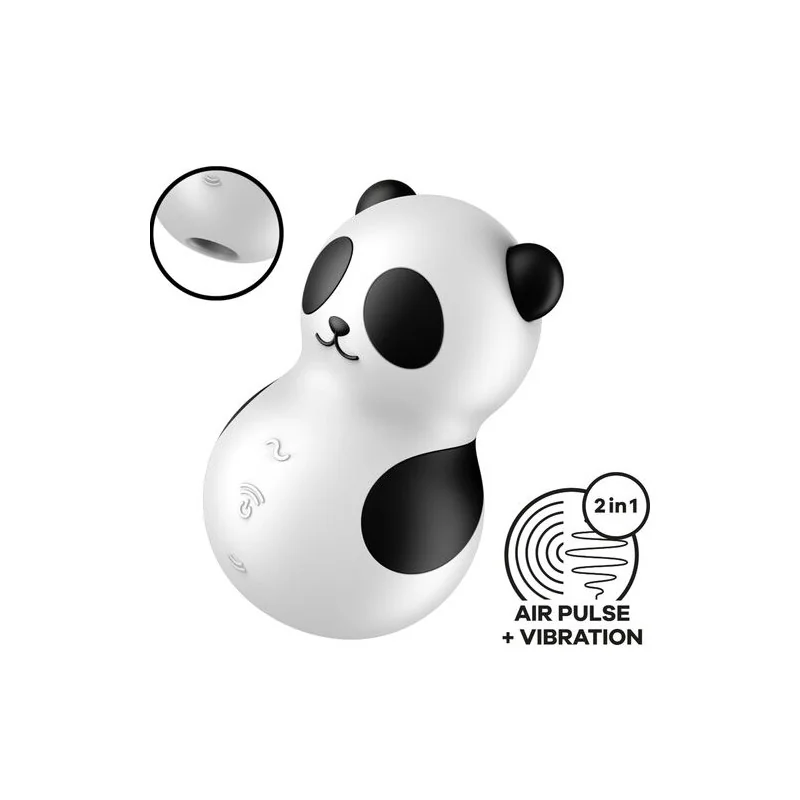 Satisfyer - Pocket Panda Estimulador E Vibrador Preto E Branco