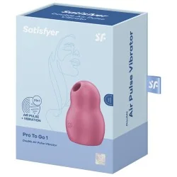 Satisfyer - Pro To Go 1 Estimulador E Vibrador De Pulso De Ar Duplo Vermelho
