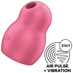 Satisfyer - Pro To Go 1 Estimulador E Vibrador De Pulso De Ar Duplo Vermelho