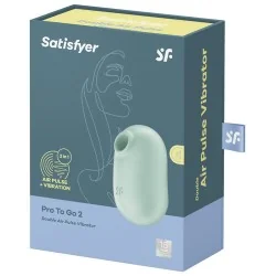 Satisfyer - Pro To Go 2 Estimulador E Vibrador De Pulso De Ar Duplo Verde