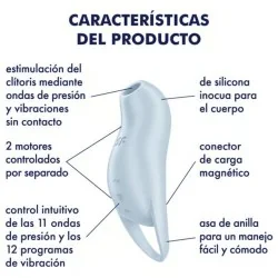 Satisfyer - Pocket Pro 1 Estimulador De Clitóris Azul Claro