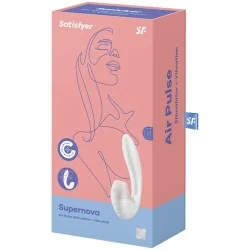 Satisfyer - Estimulador De Pulso De Ar Supernova E Vibrador Branco