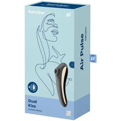 Satisfyer - Vibrador De Pulso De Ar Dual Kiss Preto