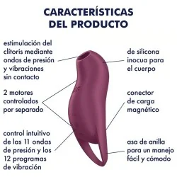 Satisfyer - Pocket Pro 1 Estimulador De Clitóris Garnet