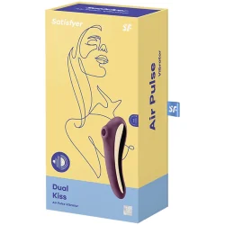 Satisfyer - Vibrador Dual Kiss Air Pulse Vinho Tinto