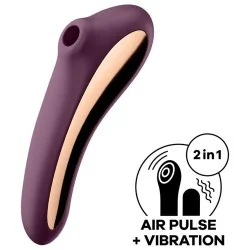 Satisfyer - Vibrador Dual Kiss Air Pulse Vinho Tinto