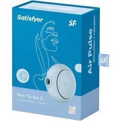 Satisfyer - Pro To Go 3 Estimulador E Vibrador De Pulso De Ar Duplo Azul