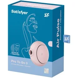 Satisfyer - Pro To Go 3 Estimulador E Vibrador De Pulso De Ar Duplo Rosa