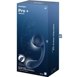 Satisfyer - Pro+ Wave 4 Estimulador De Ponto G E Air Pulse Aplicativo Gratuito Azul Escuro