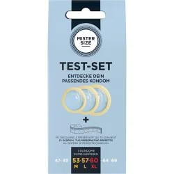 Mister Size - Kit De Teste Com 3 Preservativos De Tamanhos Diferentes + Fita Métrica