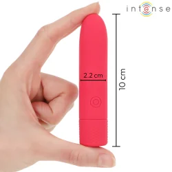 Intense- Symone USB Recarregável Vibratória Bullet 8 Vibrações Vermelho 10 x 2,2 Cm
