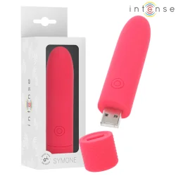 Intense- Symone USB Recarregável Vibratória Bullet 8 Vibrações Vermelho 10 x 2,2 Cm
