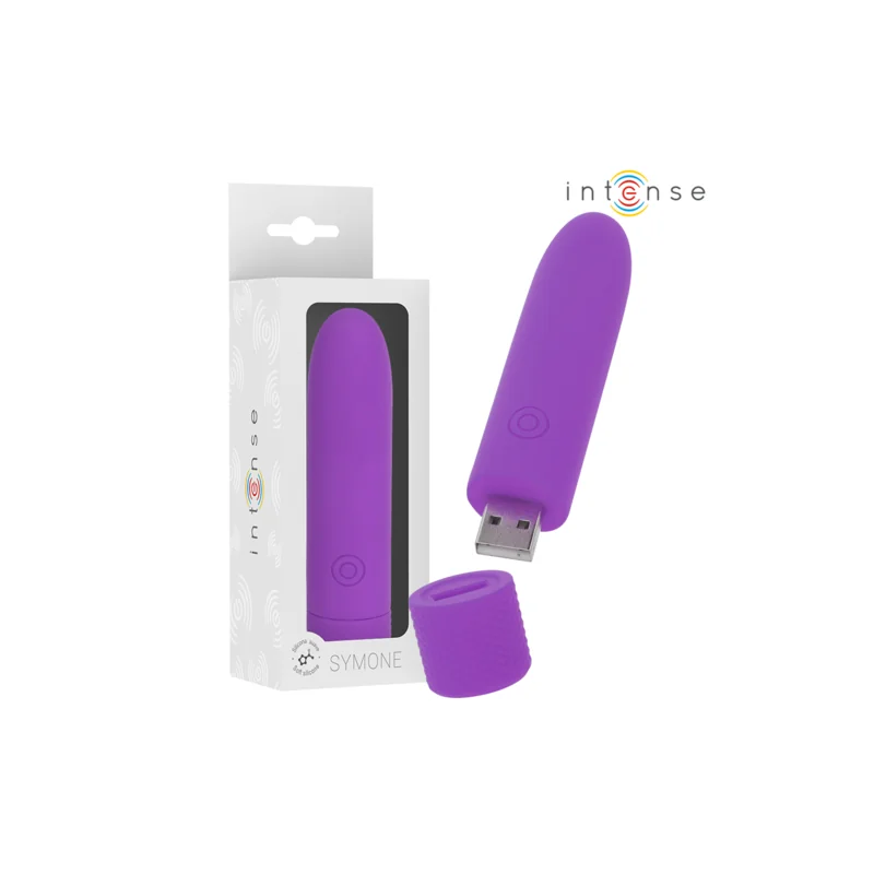 Intense - Symone USB Recarregável Vibratória Bullet 8 Vibrações Roxo 10 x 2,2 Cm