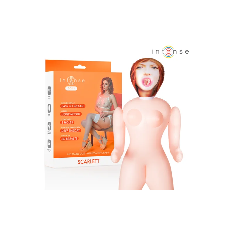 Intense Dolls - Boneca Inflável Scarlett Com Três Orifícios