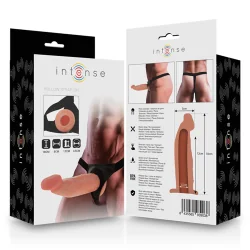 Intense - Arnês Oco Com Dildo 18 X 3,5 Cm