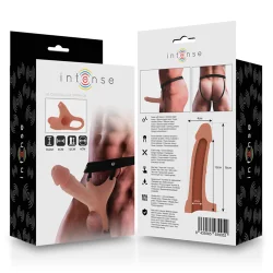 Intense - Arnês Oco Com Dildo De Silicone 16 X 3,5 Cm