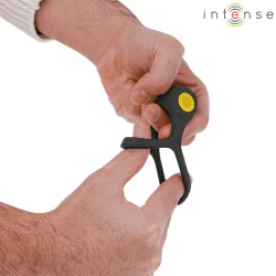 Intense - Alex Vibrador Anel Duplo Pénis 10 Vibrações Preto
