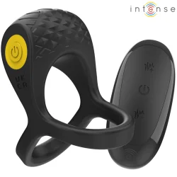 Intense - Alex Vibrador Anel Duplo Pénis 10 Vibrações Preto