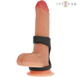 Intense - Theo Anel De Silicone Duplo Para Pénis Modelo 3 Preto