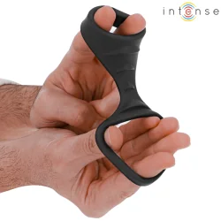 Intense - Theo Anel De Silicone Duplo Para Pénis Modelo 3 Preto